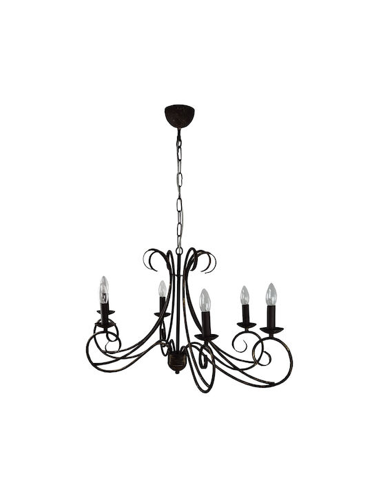 Epiplo-Fos Candelabru 6xE14 Ø87cm cu Lumânări Auriu 0600753