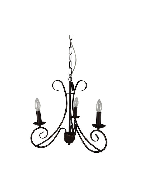 Epiplo-Fos Candelabru 3xE14 Ø53cm cu Lumânări Auriu 0600754