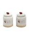 Marva Vase Sugar / Brown with Lid Ceramic White / Red 11x11x16cm 2pcs