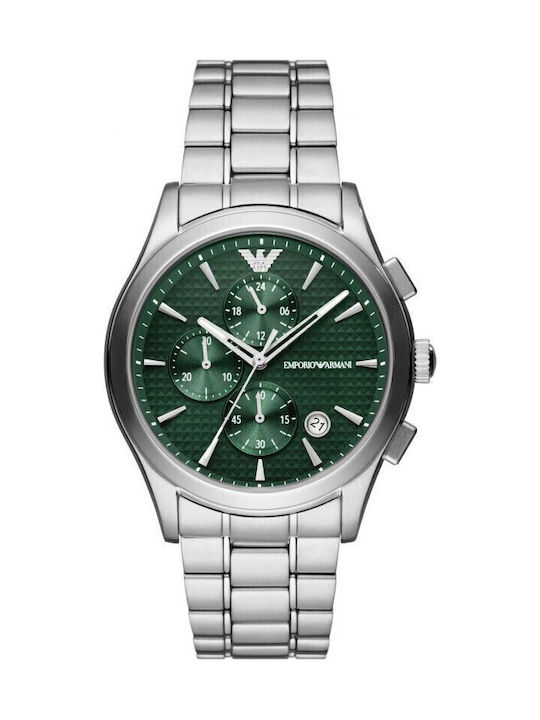 Emporio Armani Paolo Ανδρικό Ρολόι 42mm Αυτόματο με Ασημί Μεταλλικό Μπρασελέ