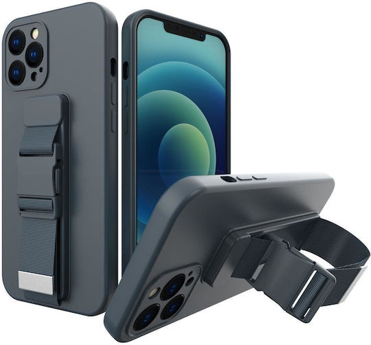 Hurtel Rope Air Bag Umschlag Rückseite Silikon 1mm mit Nackenriemen Marineblau (Galaxy A33 5G)
