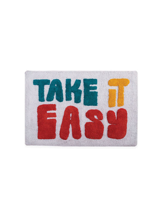 Nef-Nef Bath Mat Cotton Take It Easy 032706 White 60x90cm