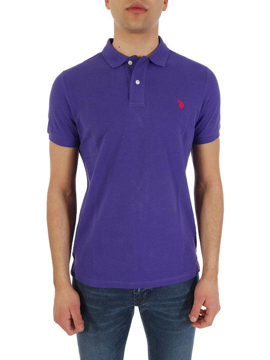 U.S. Polo Assn. Herren Kurzarmshirt Polo Lila