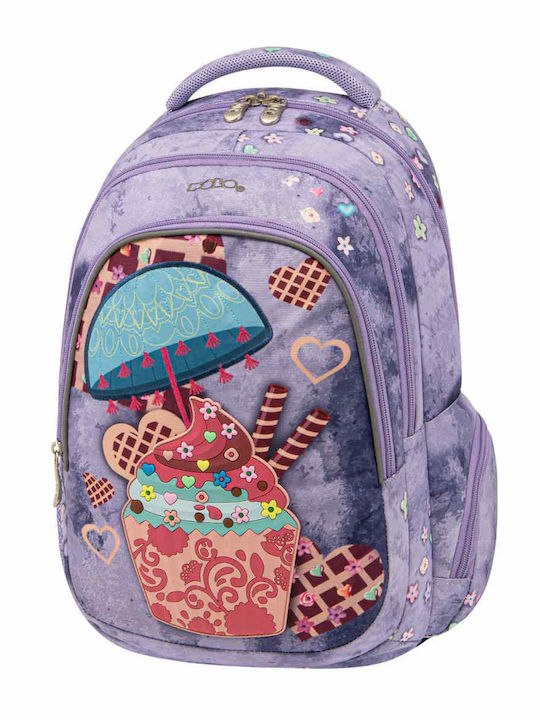 Polo Character School Bag Backpack Elementary, Elementary in Purple color 25lt