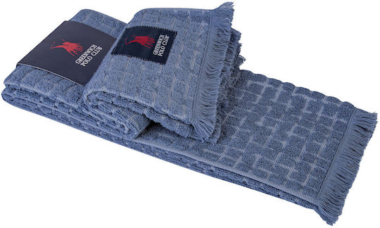 Greenwich Polo Club 2703 Handtuch aus 100% Baumwolle in Blau Farbe 60x40cm 2Stück