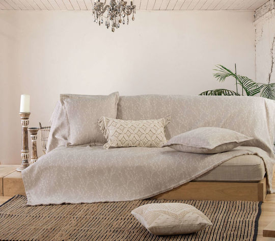 Nef-Nef Homeware Estia Ριχτάρι Διθέσιου Καναπέ Ζακάρ 170x250εκ. Beige