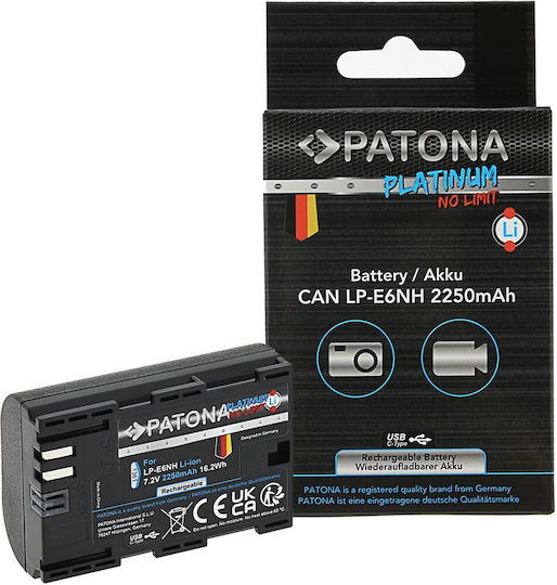Patona Camera Battery Platinum LP-E6NH Lithium Ion (Li-Ion) 2250mAh Compatible with Canon