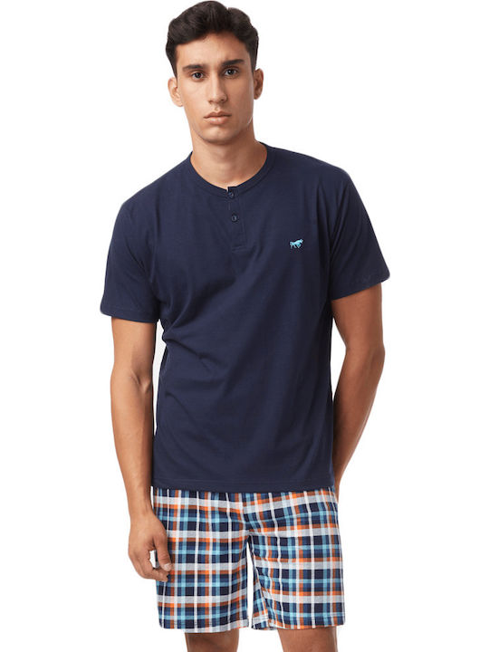 Minerva Men's Summer Pajamas Set Blue