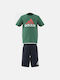 Adidas Παιδικό Σετ με Παντελόνι Καλοκαιρινό 2τμχ Πράσινο Essentials Logo
