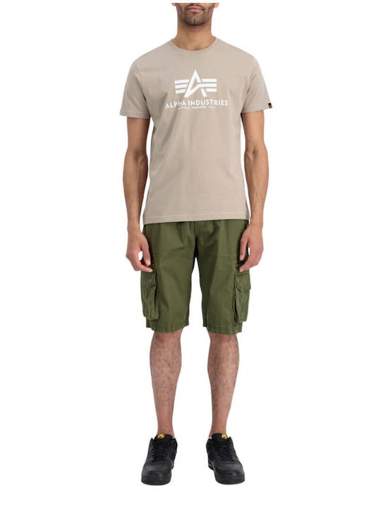 Alpha Industries Ανδρικό T-shirt Μπεζ με Λογότυπο