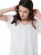 BodyTalk 1231-901628 Women's Athletic T-shirt with V Neck White