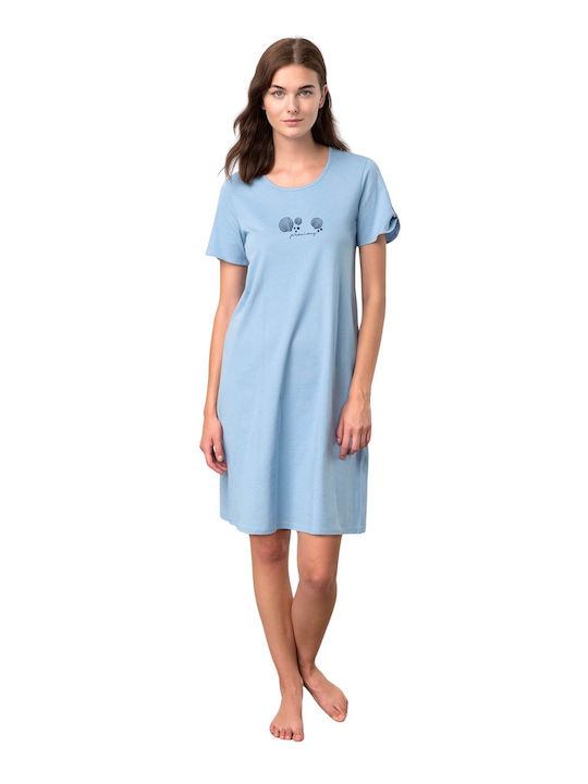 Vamp Sommer Damen Nachthemd Blue Cloud