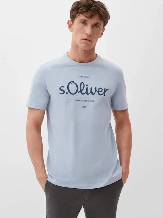 S.Oliver Men's Short Sleeve T-shirt Light Blue