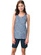 Vamp Summer Women's Pyjama Set Navy Blue
