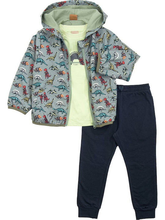 Funky Kids Clothing Sets with Khaki Pants and Coat 3 Pieces