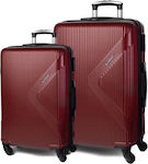 Cardinal 2010 Travel Suitcases Hard Burgundy Maximum Height 60cm with 4 Wheels Set of 2pcs 201050/60