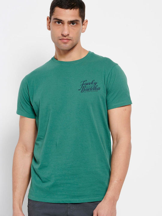 Funky Buddha T-shirt Bărbătesc cu Mânecă Scurtă Verde