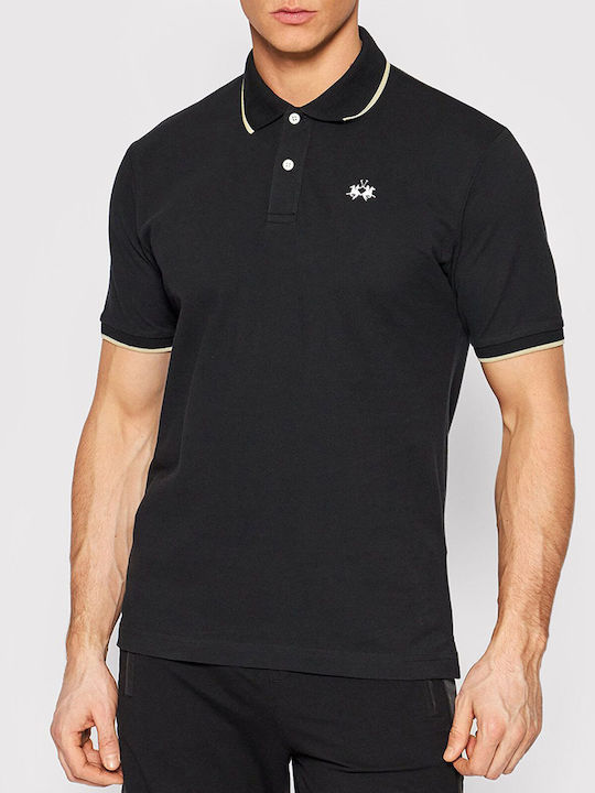 La Martina Ανδρικό T-shirt Polo Μαύρο