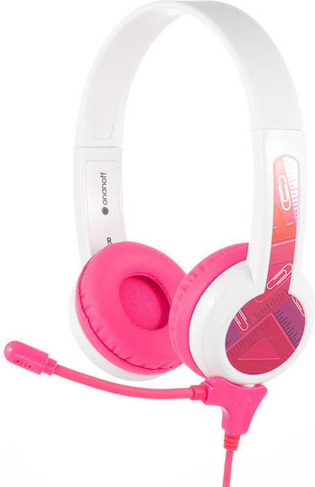 BuddyPhones StudyBuddy On Ear Căști Multimedia cu microfon și conexiune Jack de 3,5 mm în culoarea Roz