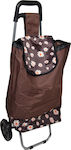 50014 Fabric Shopping Trolley Brown 32x22x55cm