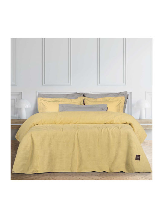 Greenwich Polo Club 3405 Κουβέρτα Πικέ Μονή 170x250εκ. Κίτρινη