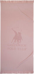 Greenwich Polo Club 3782 Beach Towel Cotton Pink with Fringes 170x80cm.