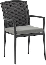 Aluminum Outdoor Armchair Moritz with Cushion Anthracite 57x64x87cm