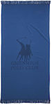 Greenwich Polo Club 3779 Prosop de Plajă de Bumbac Albastru cu franjuri 170x80cm.