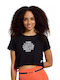 BodyTalk Women's Athletic Crop Top Short Sleeve Black