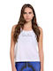 BodyTalk Women's Athletic Cotton Blouse Sleeveless White