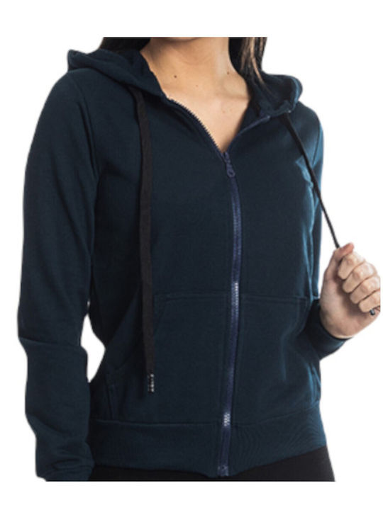 Paco & Co Women's Hooded Cardigan Navy Blue