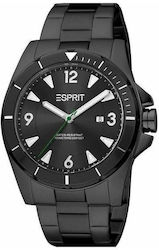 Esprit Ρολόι Μπαταρίας με Μεταλλικό Μπρασελέ σε Μαύρο χρώμα