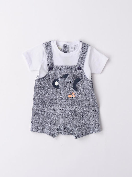 iDO Baby Bodysuit Set Short-Sleeved with Pants Gray