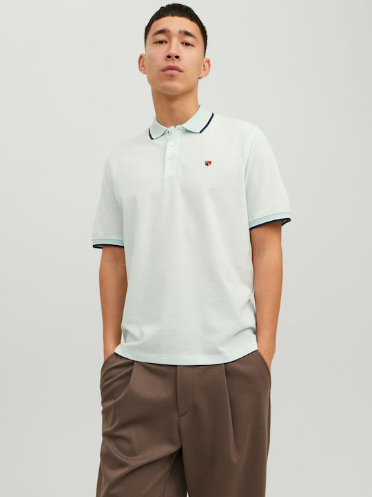 Jack & Jones Herren Kurzarmshirt Polo Bleached Aqua