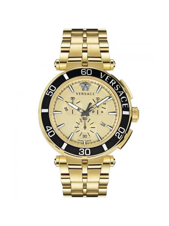 Versace Uhr Batterie mit Gold Metallarmband