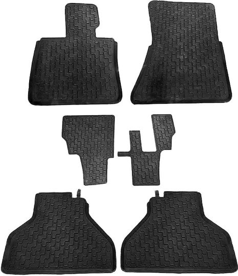 Set of Front and Rear Mats 6pcs Tray Type for BMW X5 / X6 Black