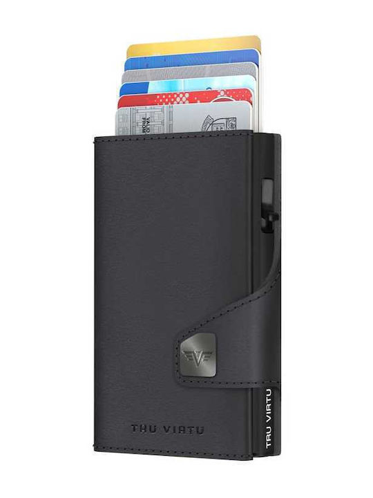 Tru Virtu Click & Slide Δερμάτινο Ανδρικό Πορτοφόλι Καρτών με RFID και Μηχανισμό Slide Μαύρο Tru Virtu Click & Slide Δερμάτινο Ανδρικό Πορτοφόλι Καρτών με RFID και Μηχανισμό Slide Μαύρο