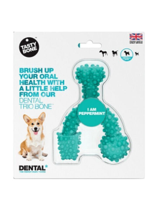 Tasty Bone Triobone Dental Bone Toy Dog made of Rubber Small 12εκ. Green 1pcs