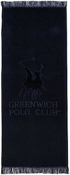 Greenwich Polo Club 3656 Πετσέτα Θαλάσσης με Κρόσσια Μαύρη 190x90εκ.