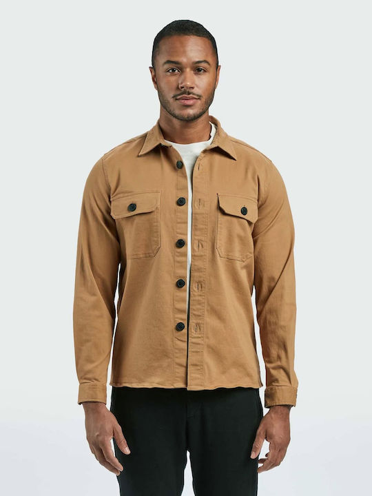 Gabba Men's Shirt Overshirt Long Sleeve Brown