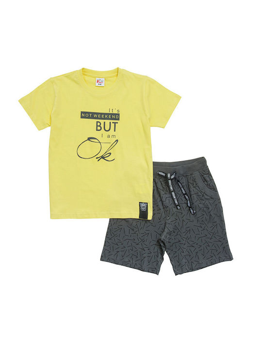 Funky Kids Set with Shorts Summer 2pcs Yellow