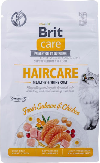 Brit Care Haircare Trockenfutter ohne Getreide & Gluten für erwachsene Katzen mit Huhn 0.4kg