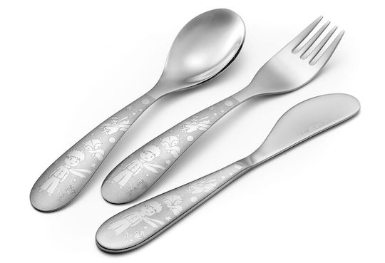 EME Set Baby Besteck Little Prince aus Metall Silber 3Stück