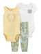 Carter's Baby Bodysuit Set Short-Sleeved with Pants White 3pcs