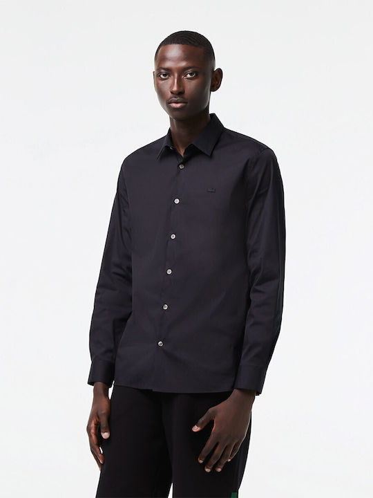 Lacoste Long-sleeved Cotton Shirt Black