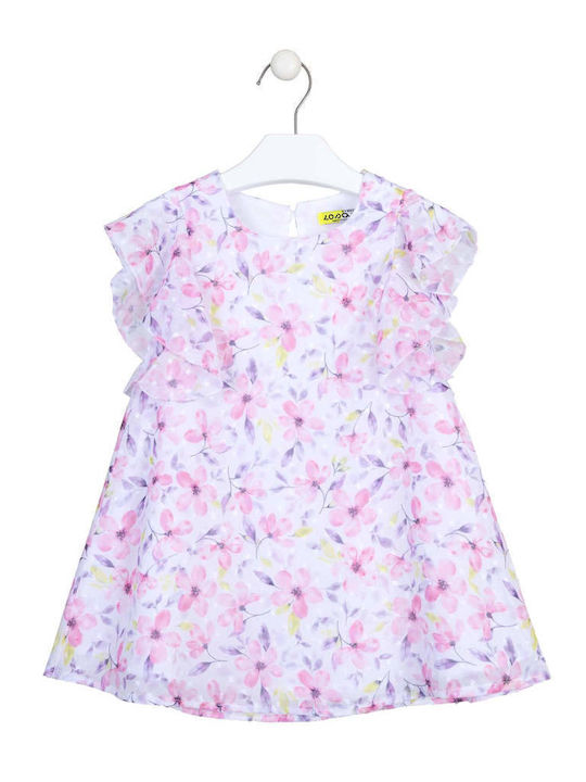 Losan Mädchen Kleid Blumen Ärmellos Lila