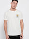 Funky Buddha Herren T-Shirt Kurzarm Monochrome - Cream