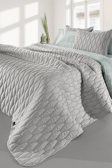Guy Laroche Diamante Σετ Κουβερλί Υπέρδιπλο Microfiber Gray 220x240cm 2τμχ