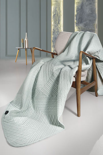 Guy Laroche Soleto Set Coverlet Queen Size Microfiber Ocean 250x240cm 2pcs