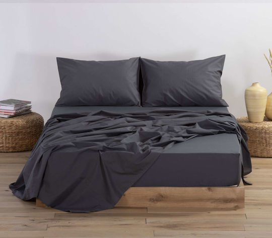 Nef-Nef Homeware Double 140x200+30cm with Elastic Basic Dark Grey Nef-Nef Homeware Double 140x200+30cm with Elastic Basic Dark Grey